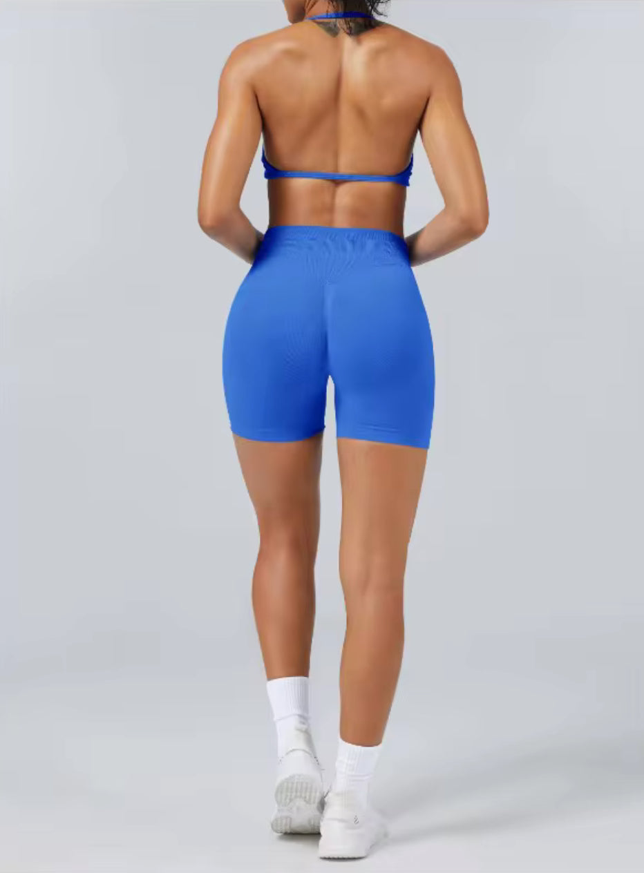 2 piece set Dewbera Women Solid Color
Hollow Camisole & Shorts Sport...