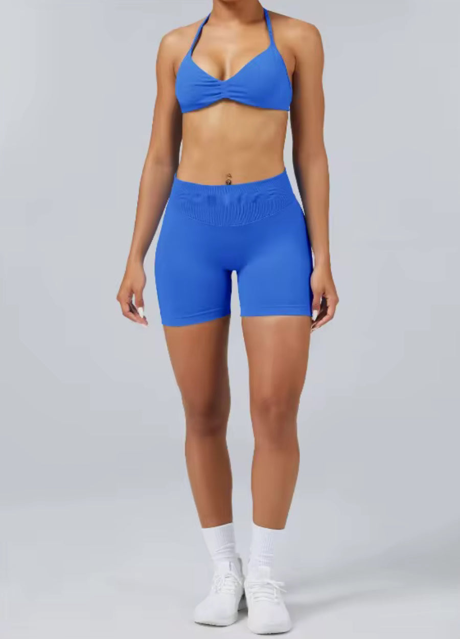 2 piece set Dewbera Women Solid Color
Hollow Camisole & Shorts Sport...